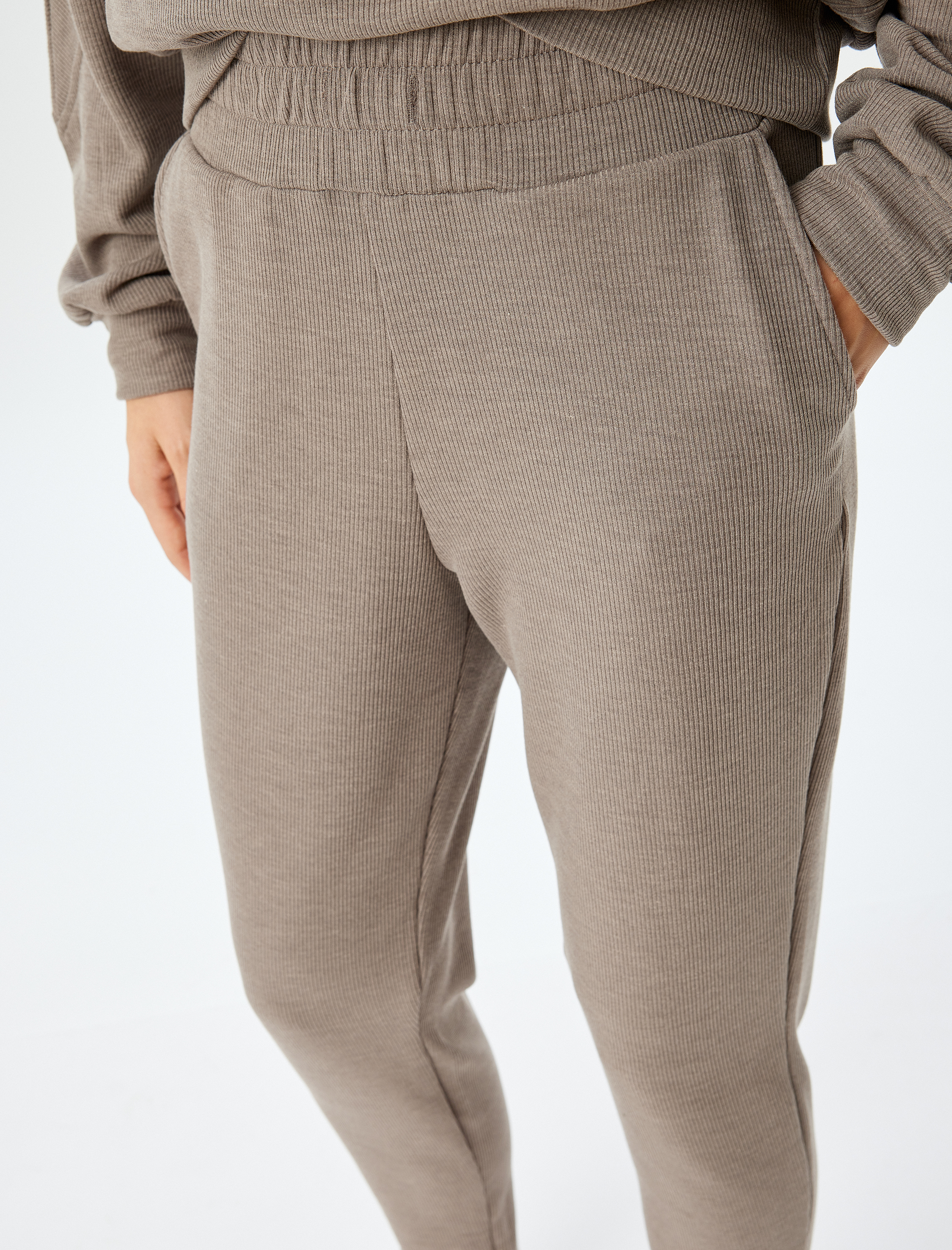 Cepli Slim Fit Fitilli Örme Pijama Altı