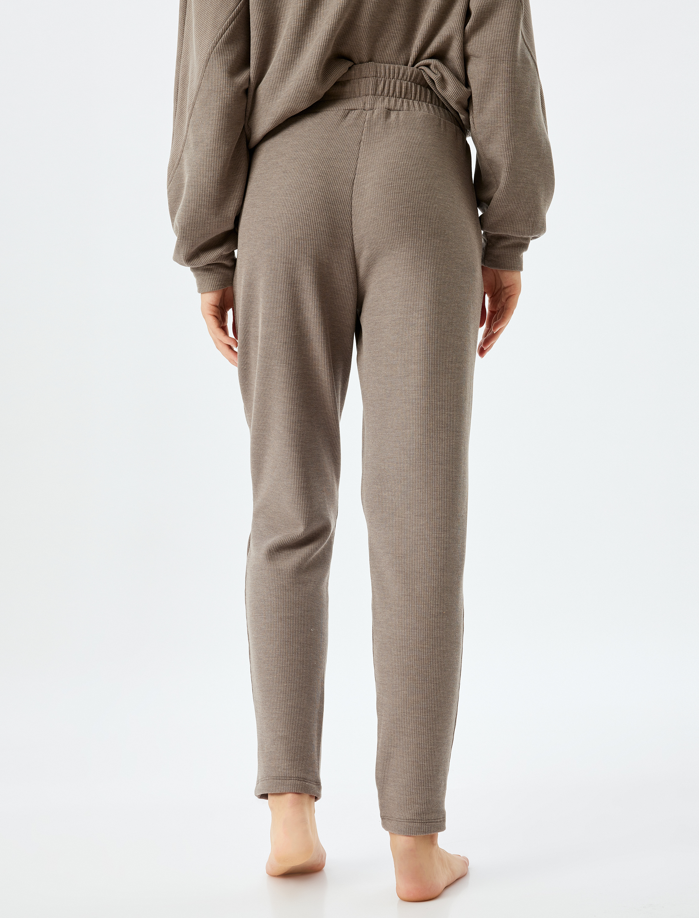 Cepli Slim Fit Fitilli Örme Pijama Altı