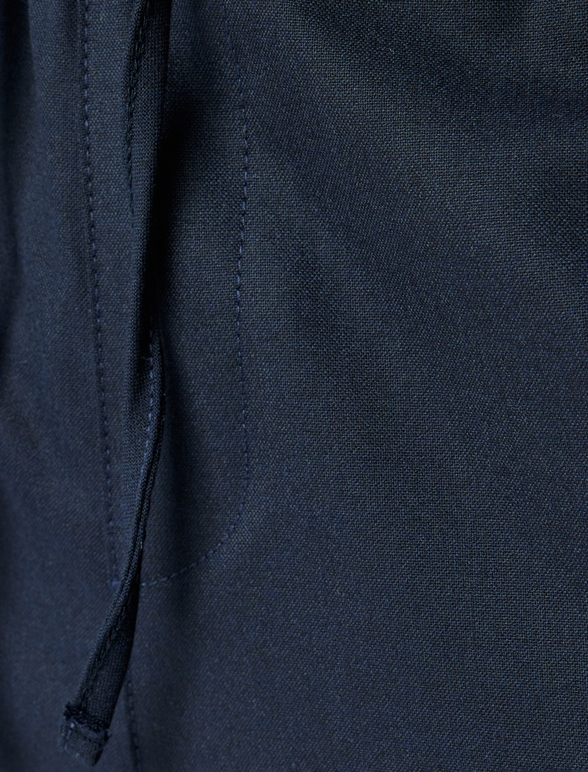   Beli Bağcıklı Pantolon Cep Detaylı Viskon Karışımlı