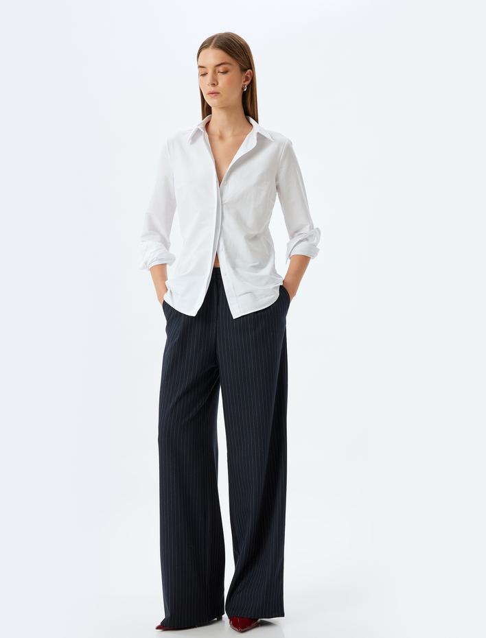  Slim Fit Klasik Gömlek Uzun Kollu Pamuklu