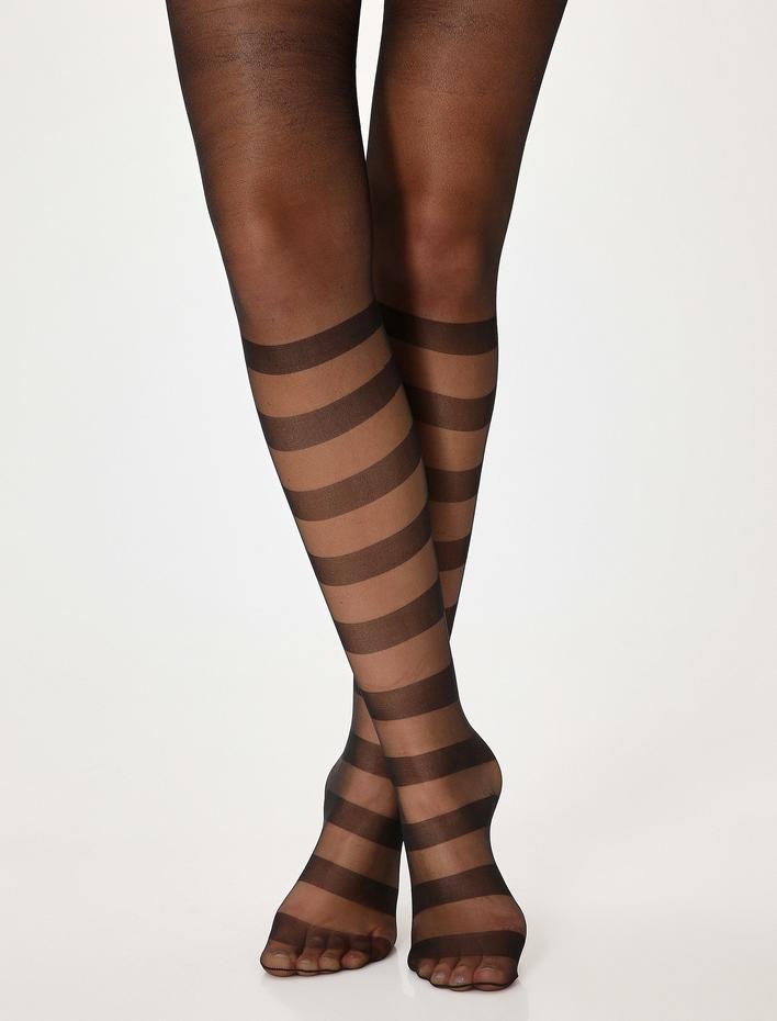 Kadın Külotlu Çorap Çizgili