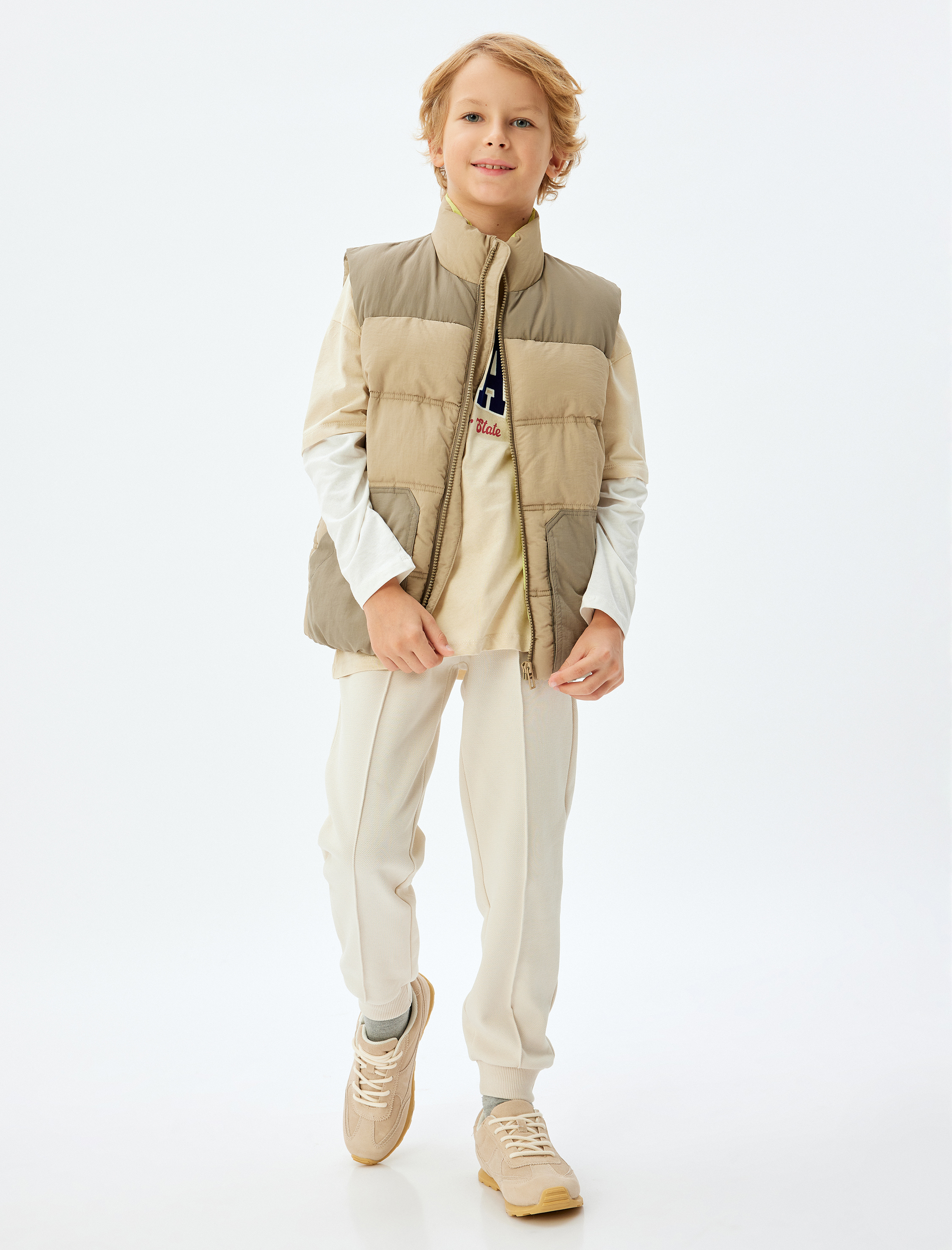  Erkek Çocuk Basic Jogger Eşofman Altı Beli Bağlamalı Şardonlu