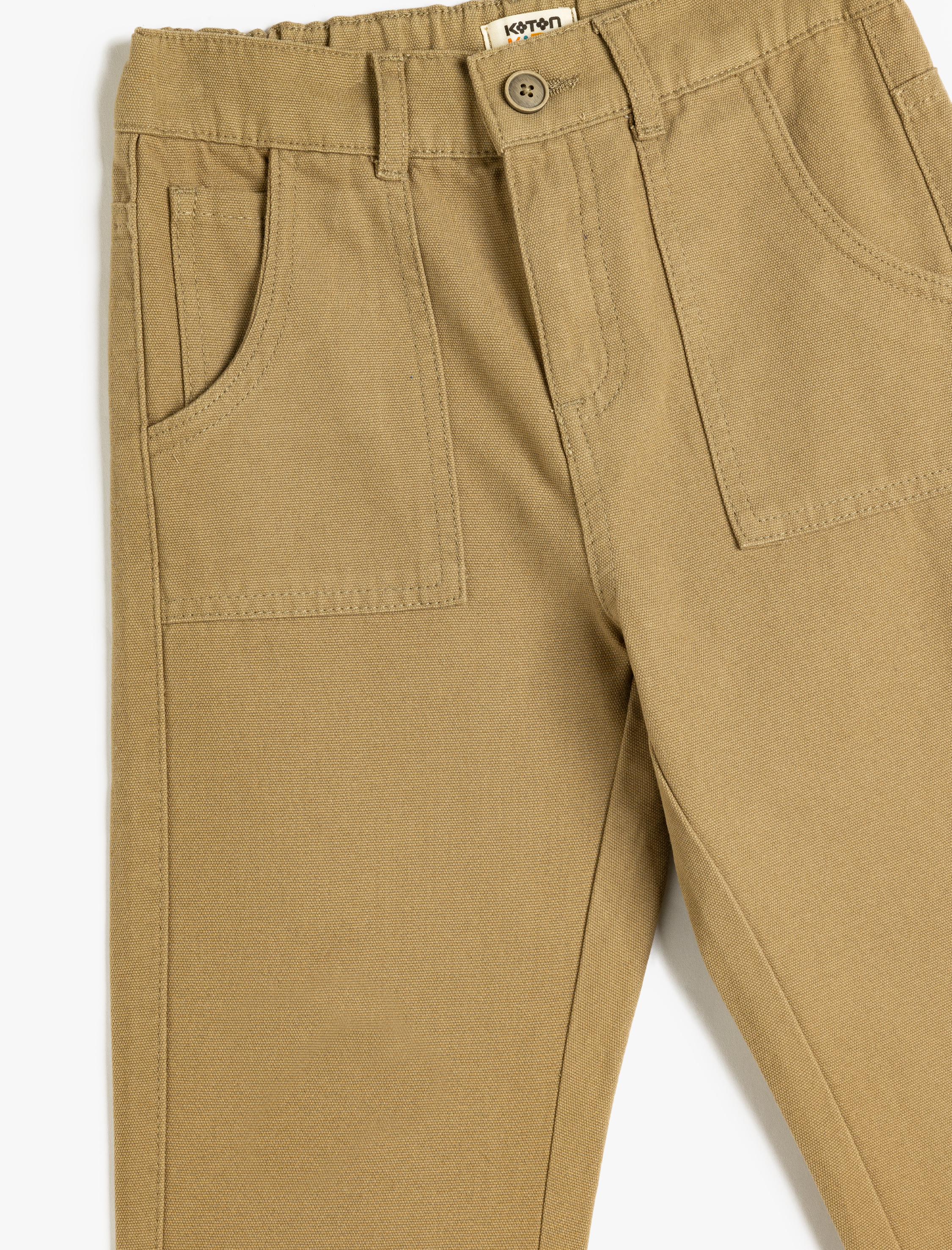  Erkek Çocuk Basic Pantolon Cep Detaylı Beli Lastikli Pamuklu