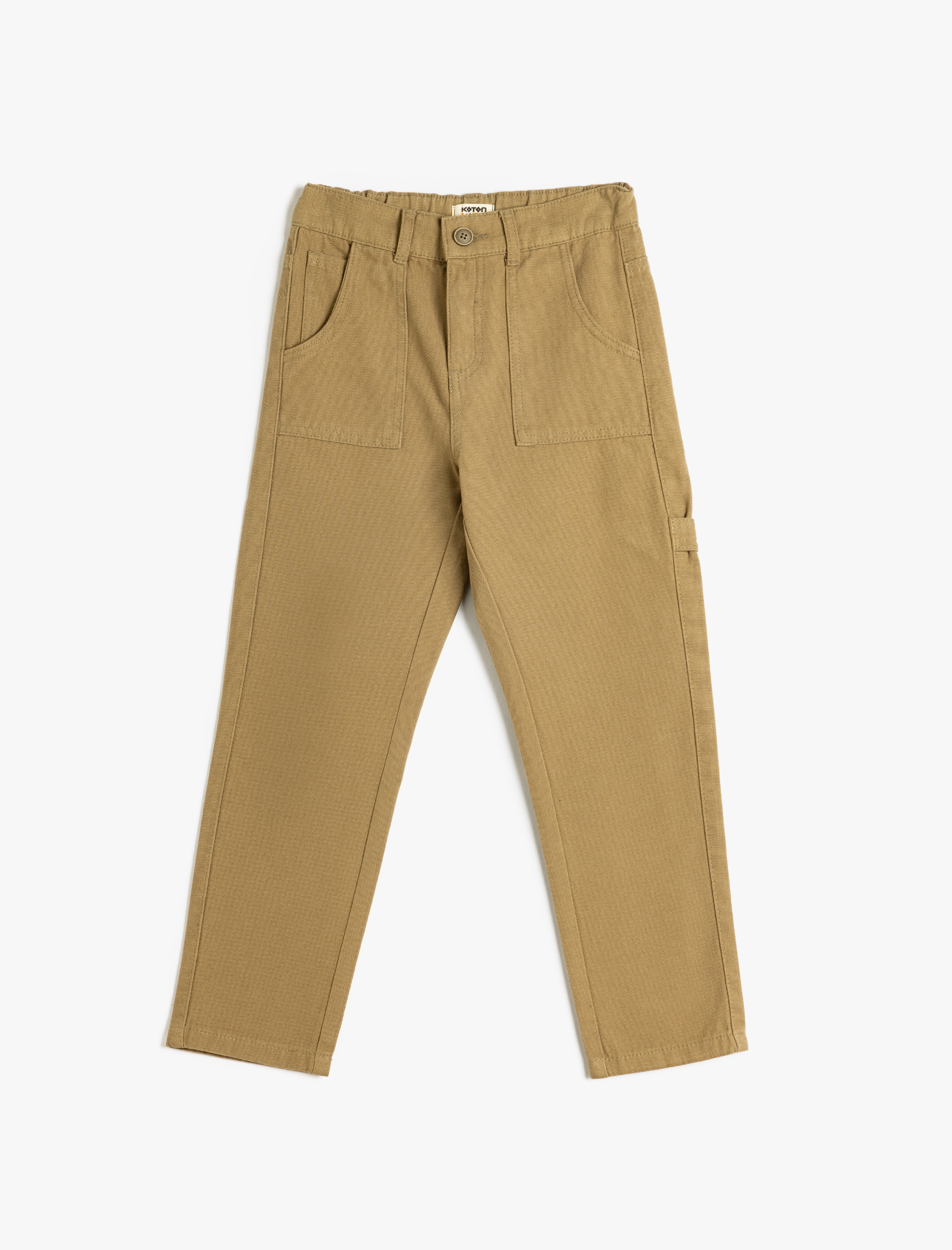  Erkek Çocuk Basic Pantolon Cep Detaylı Beli Lastikli Pamuklu