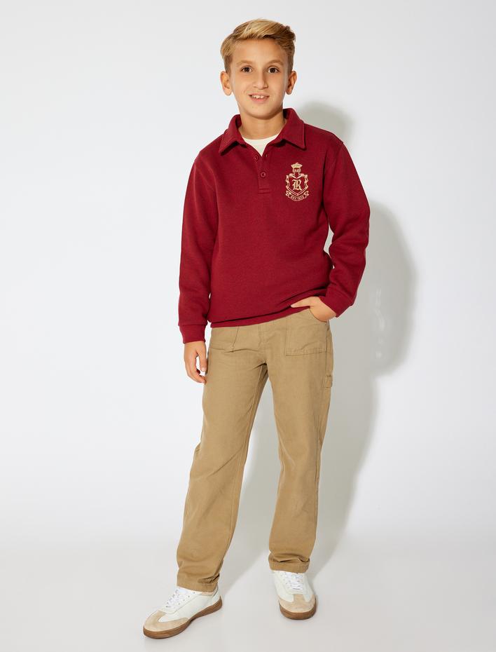 Erkek Çocuk Basic Pantolon Cep Detaylı Beli Lastikli Pamuklu