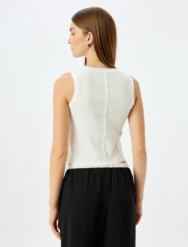 Bisiklet Yaka Skinny Pamuklu Fitilli Atlet_3