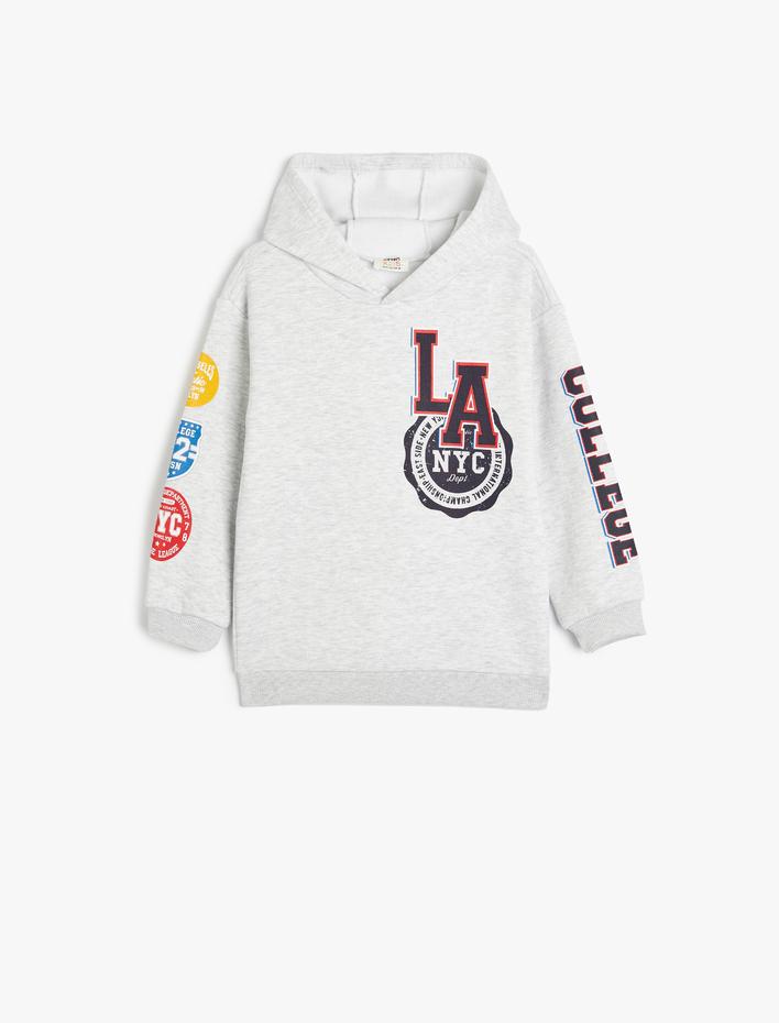 Erkek Çocuk Kapşonlu Sweatshirt Los Angeles Baskılı Uzun Kollu