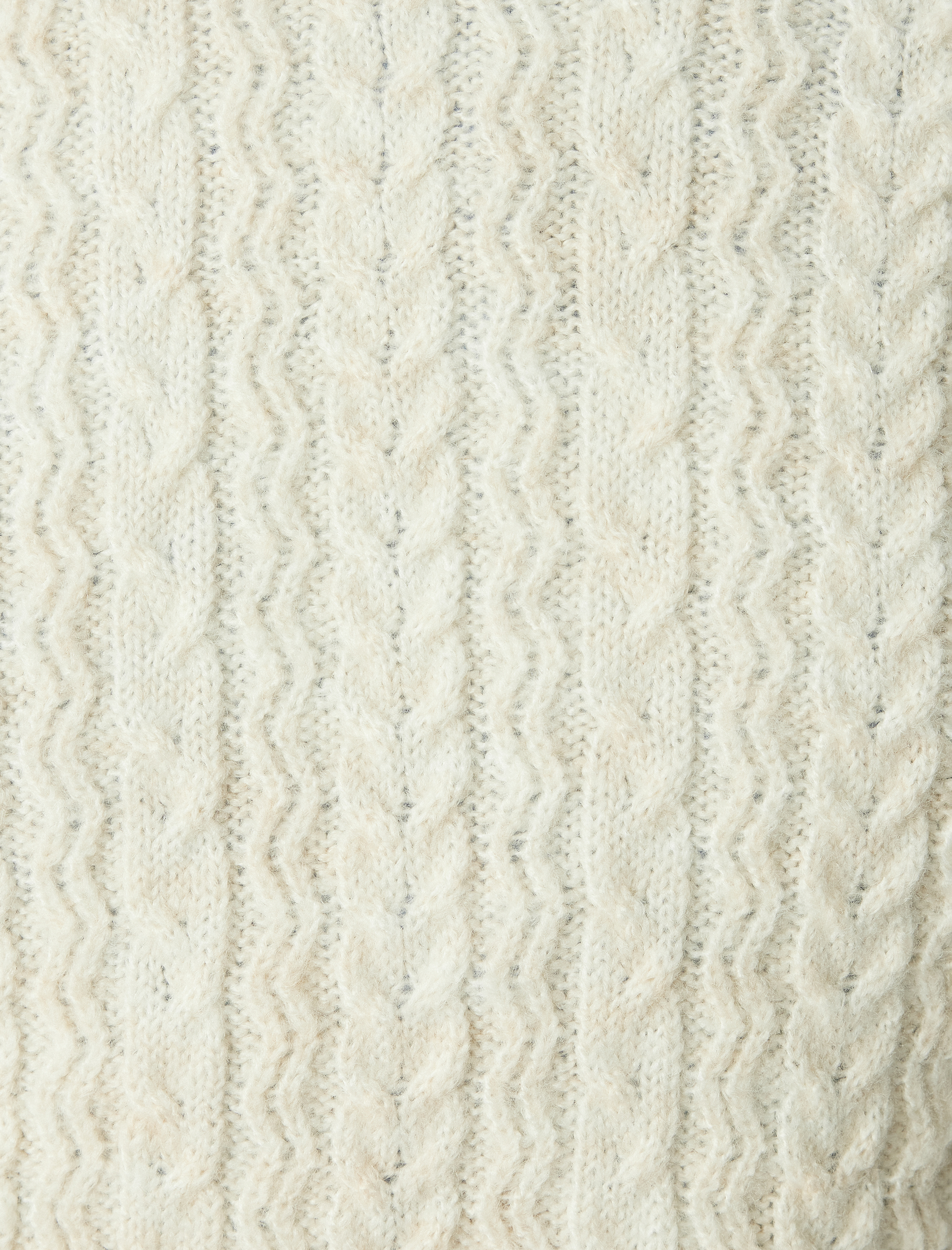   Bisiklet Yaka Saç Örgüsü Dokulu Crop Triko Kazak