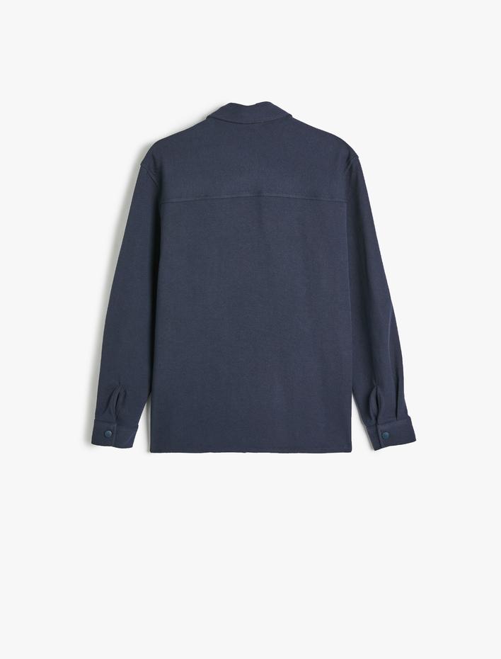  Gömlek Ceket Cepli Çıtçıt Düğme Detaylı Pamuk Karışımlı