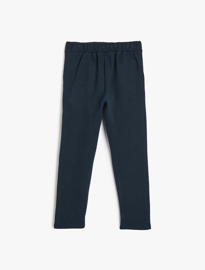 Erkek Çocuk Pamuklu Cep Detaylı Beli Bağlamalı Pantolon Görünümlü Okul Eşofman Altı