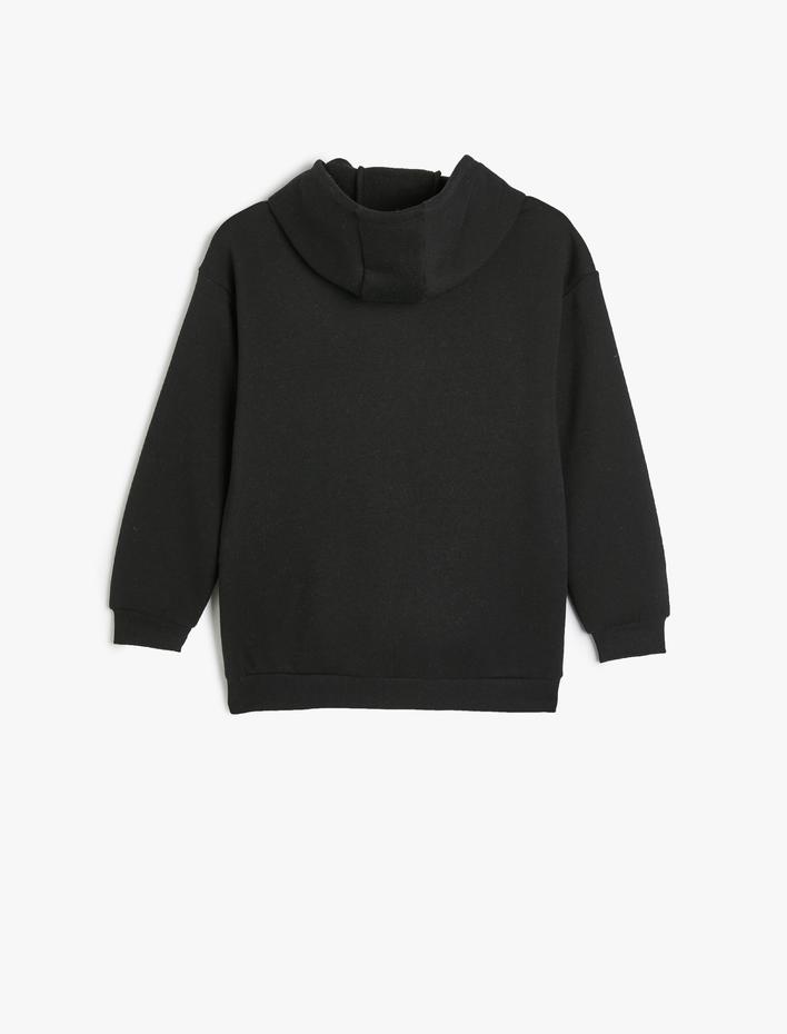 Erkek Çocuk Batman Kapşonlu Sweatshirt Lisanslı Uzun Kollu Şardonlu