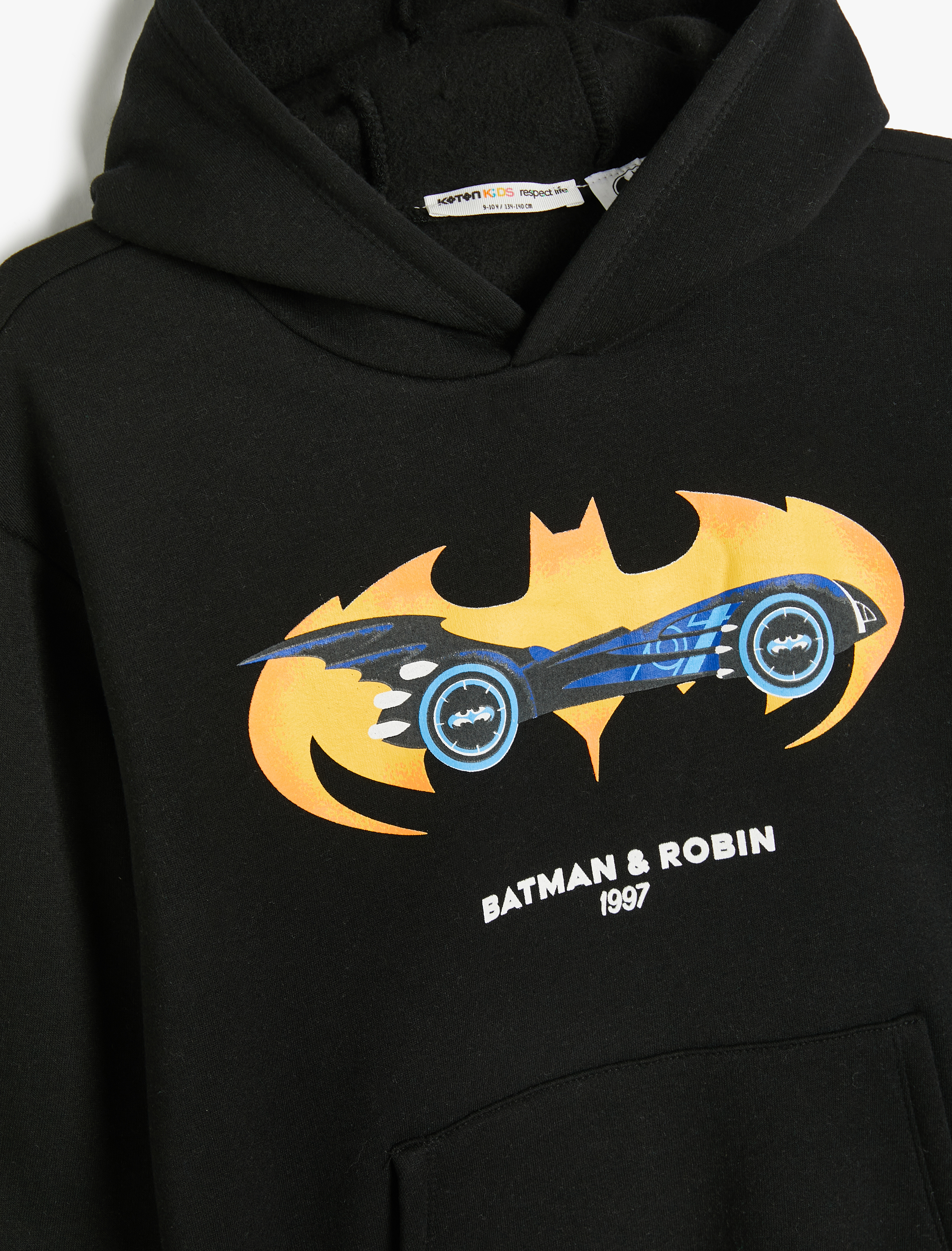  Erkek Çocuk Batman Kapşonlu Sweatshirt Lisanslı Uzun Kollu Şardonlu