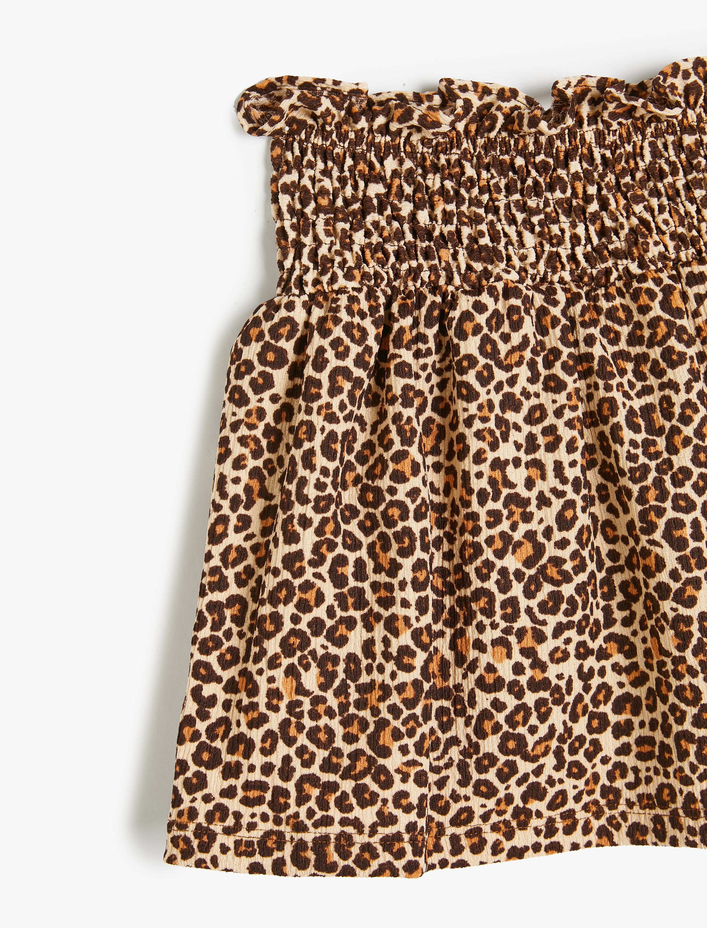  Kız Bebek Beli Lastikli Leopar Desenli Etek