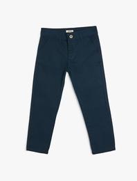 Chino Pantolon Cep Detaylı Pamuklu
