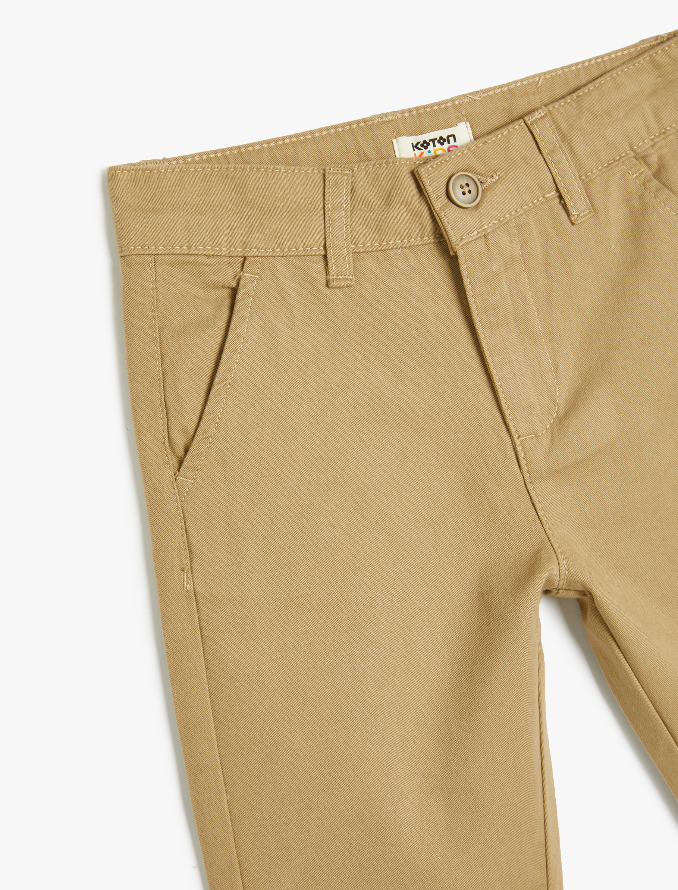  Erkek Çocuk Chino Pantolon Cep Detaylı Pamuklu