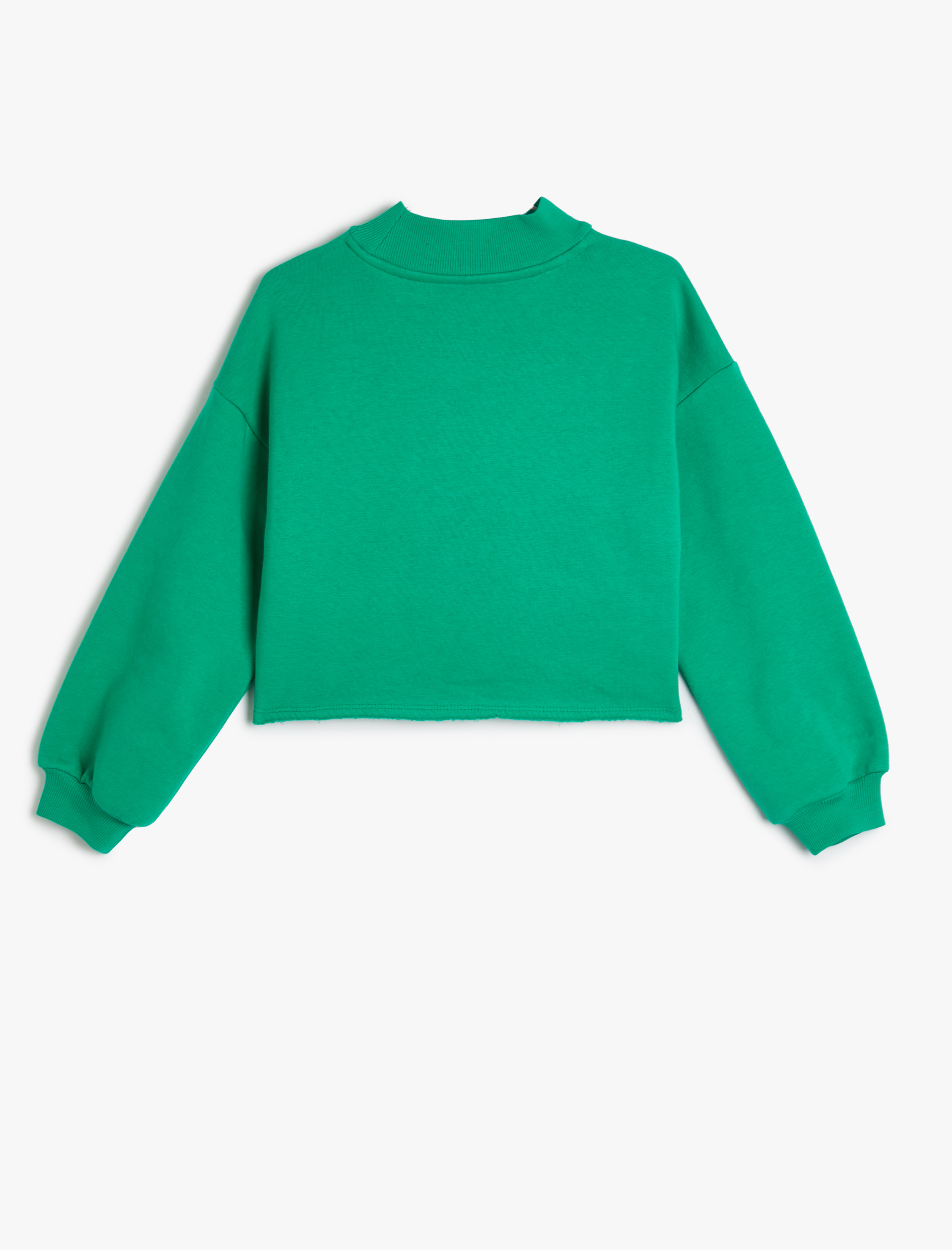  Kız Çocuk Dik Yaka Uzun Kollu Pamuklu Yılbaşı Temalı Şardonlu Sweatshirt