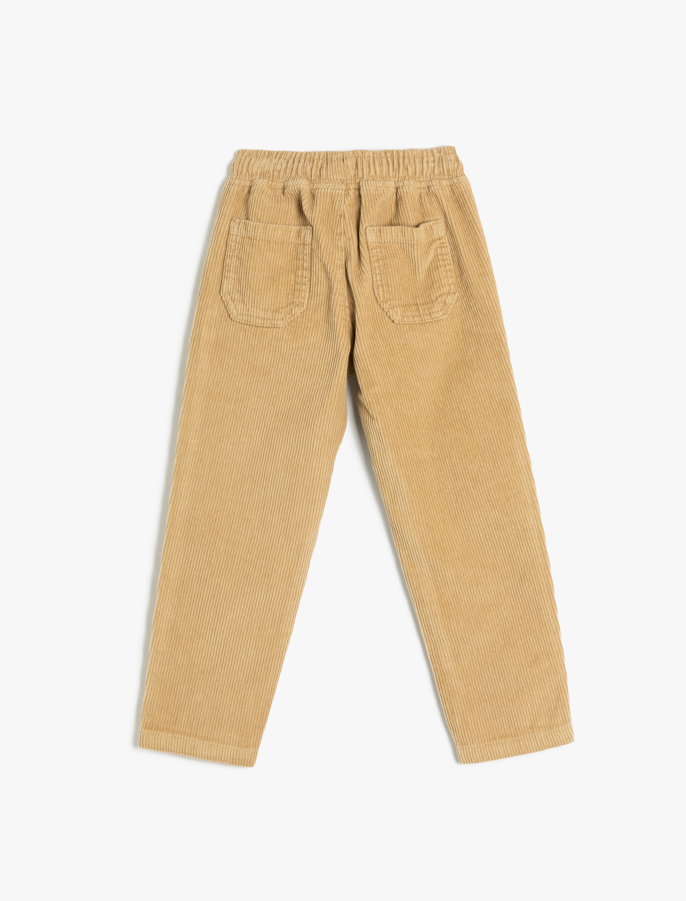  Erkek Çocuk Beli Bağlamalı Cep Detaylı Pamuklu Kadife Pantolon