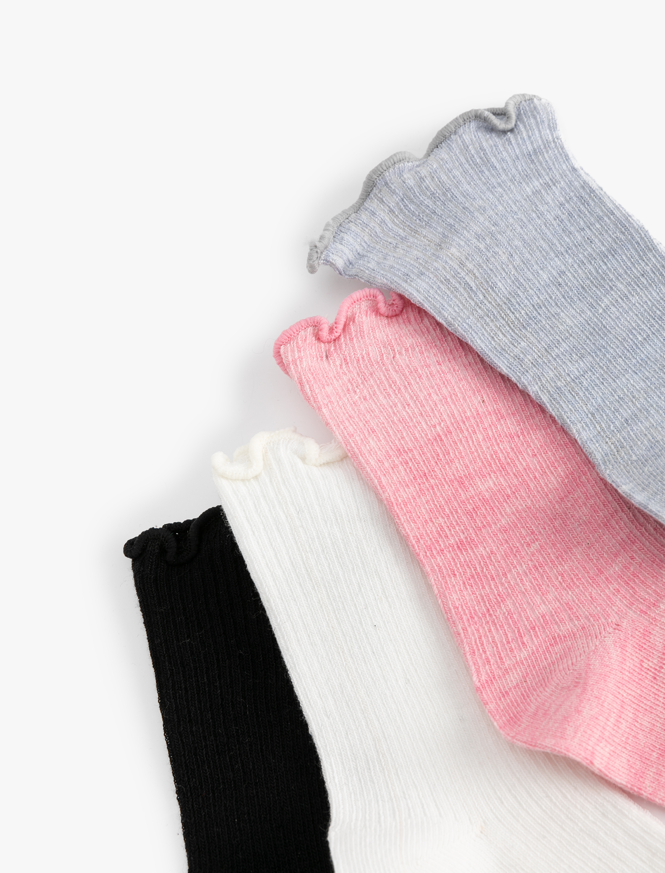  Kız Çocuk 4'lü Soket Çorap Seti Basic Pamuk Karışımlı