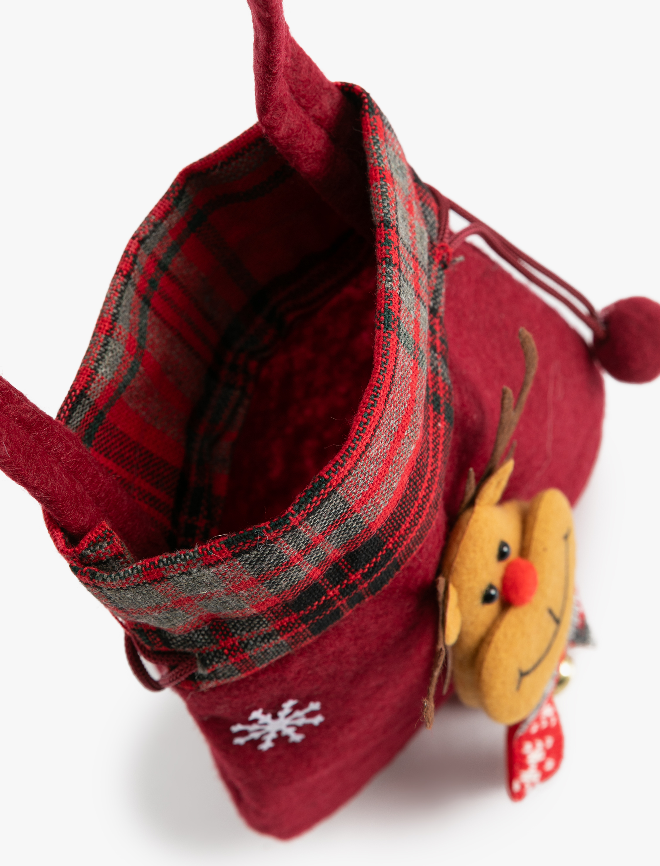  Kadın Yılbaşı Kesesi Saplı Büzgülü Geyik Şekilli