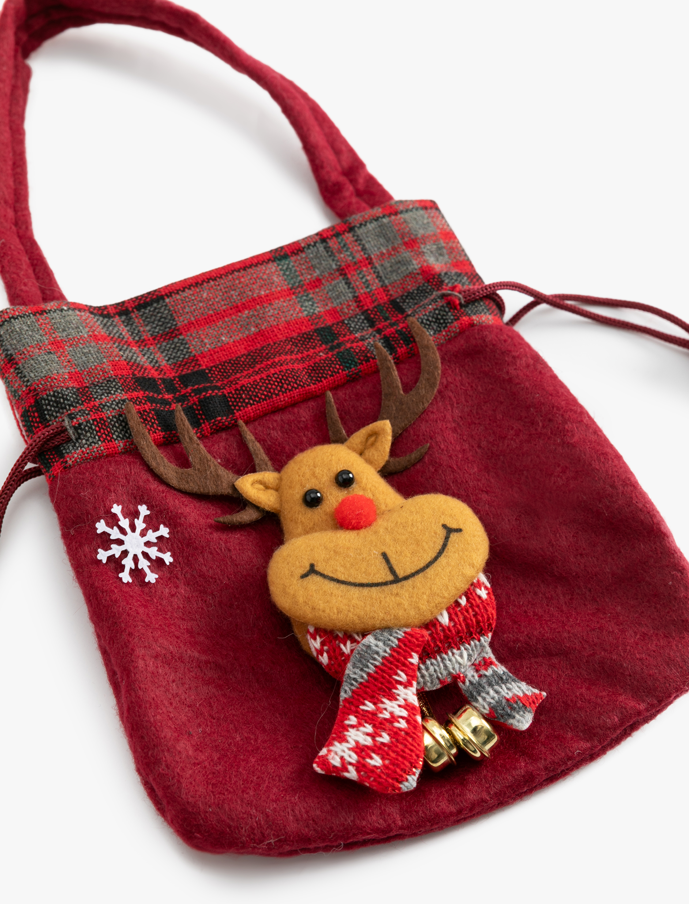  Kadın Yılbaşı Kesesi Saplı Büzgülü Geyik Şekilli