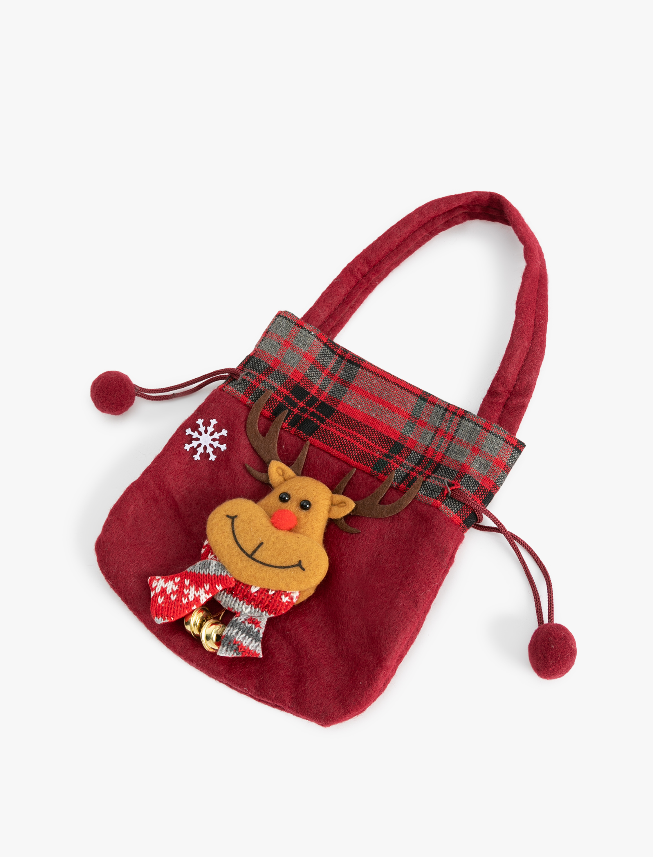  Kadın Yılbaşı Kesesi Saplı Büzgülü Geyik Şekilli