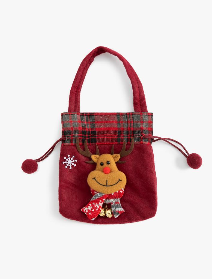 Kadın Yılbaşı Kesesi Saplı Büzgülü Geyik Şekilli