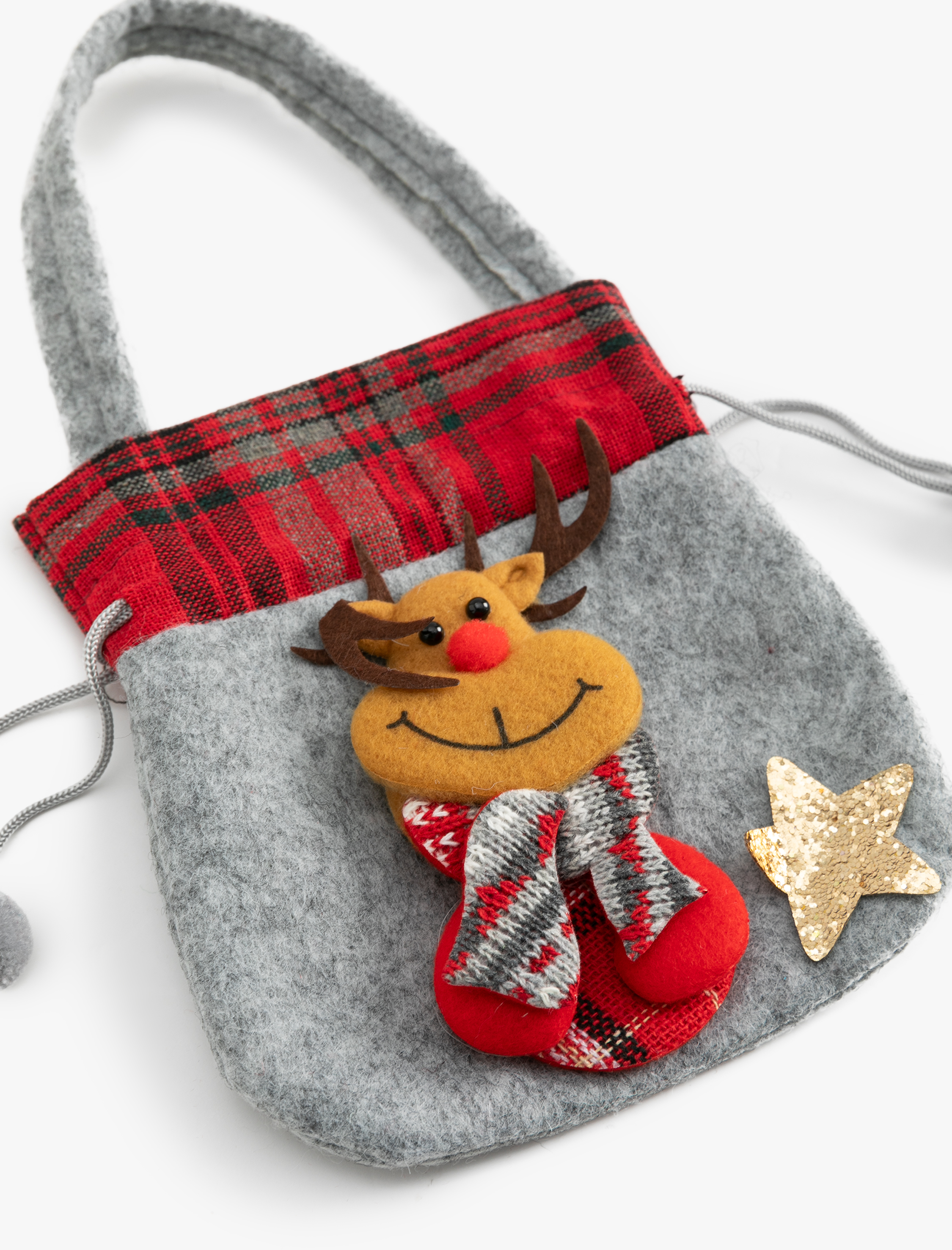  Kadın Yılbaşı Kesesi Saplı Büzgülü Geyik Şekilli