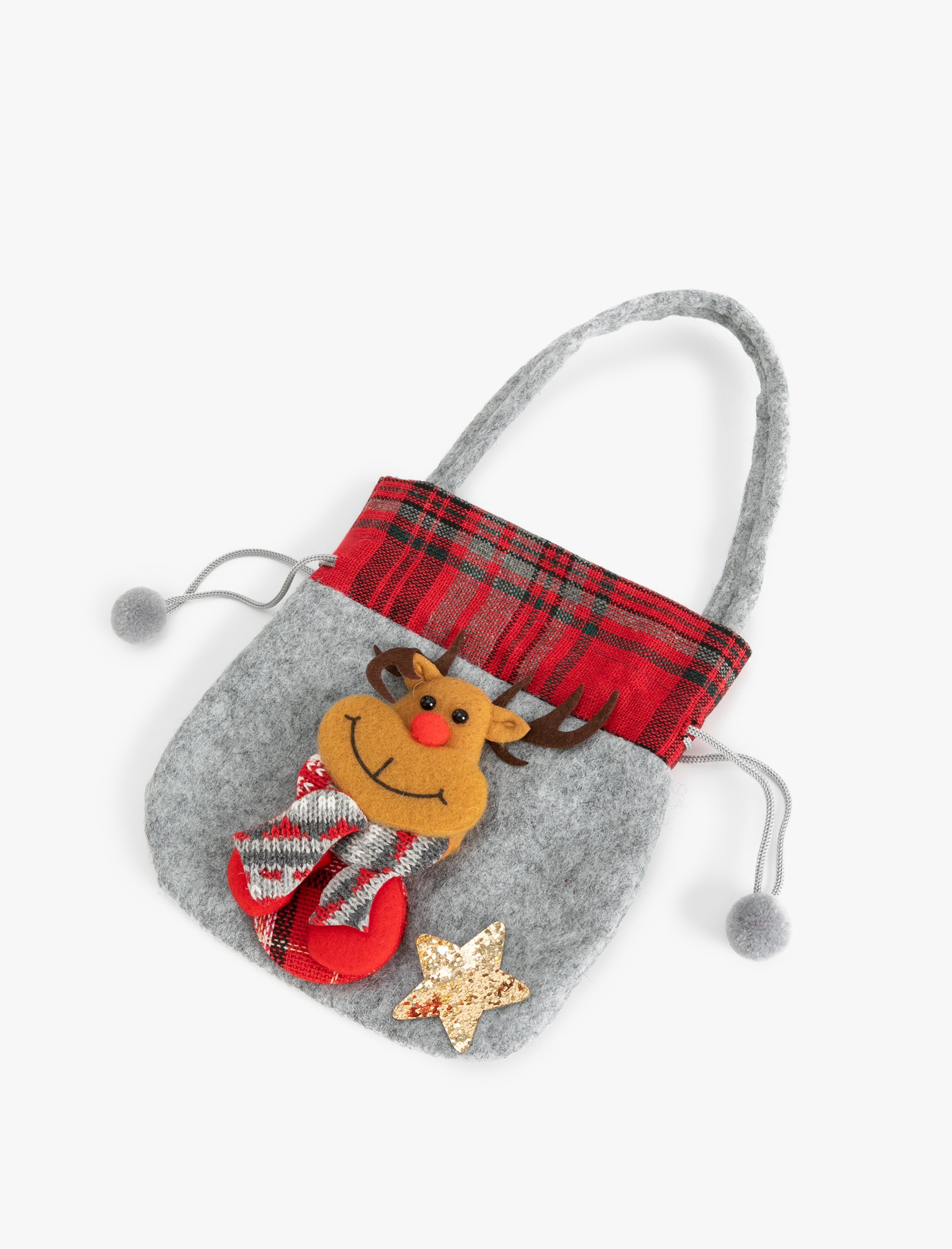  Kadın Yılbaşı Kesesi Saplı Büzgülü Geyik Şekilli