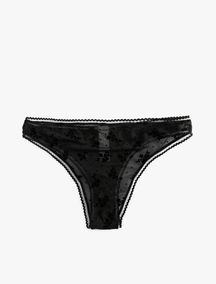  Floral Desenli Tül Brazilian Külot