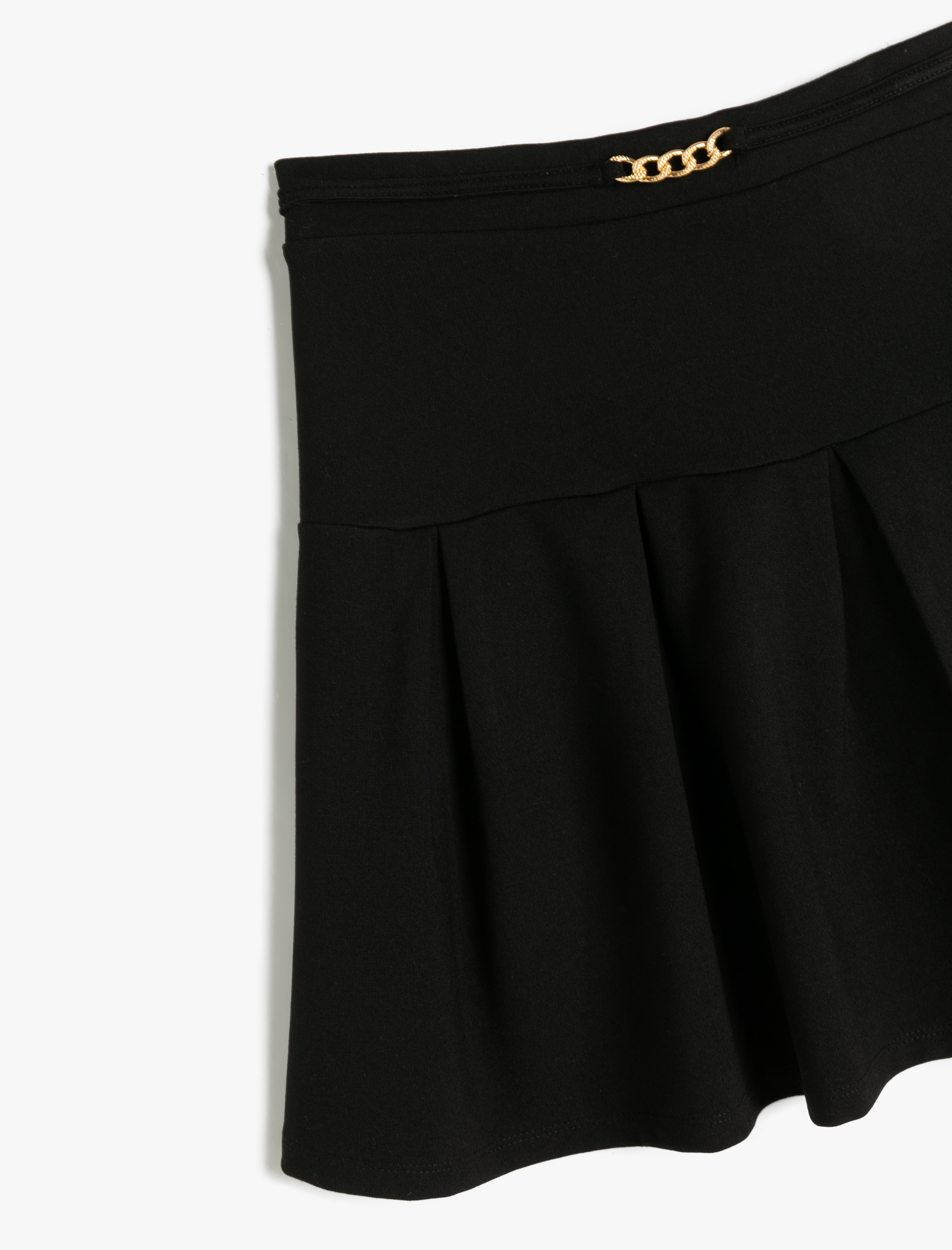  Kız Çocuk Toka Detaylı Pileli Viskon Etek