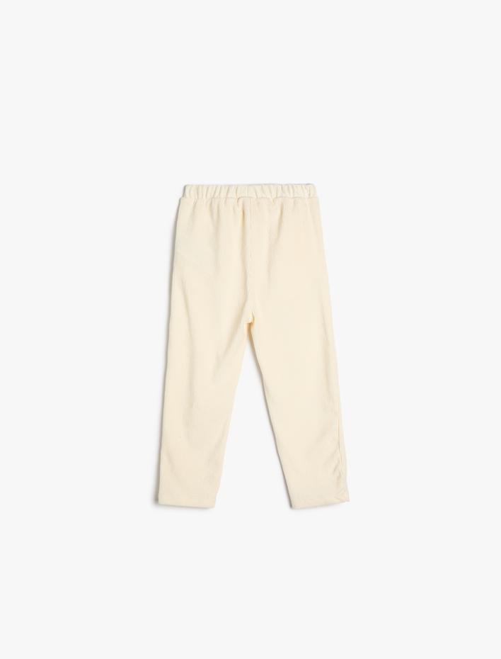 Erkek Bebek Kadife Fitilli Eşofman Altı Beli Bağlamalı Cepli