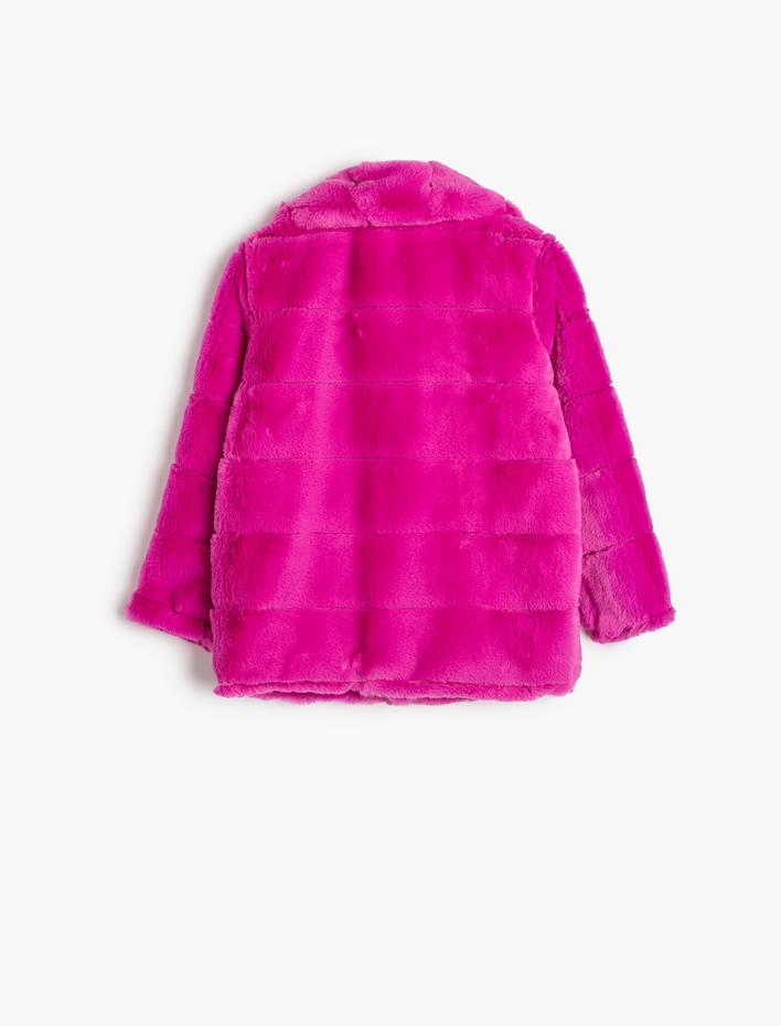 Kız Çocuk Bebe Yaka Mont Suni Kürklü Uzun Kollu