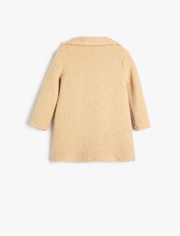Peluş Mont Düğme Kapamalı Cepli_1