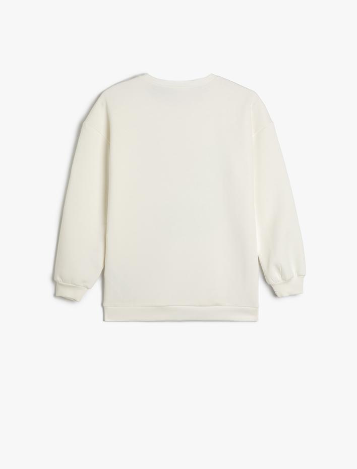 Kız Çocuk Sweatshirt Looney Tunes Baskılı Lisanslı Uzun Kollu Bisiklet Yaka Şardonlu