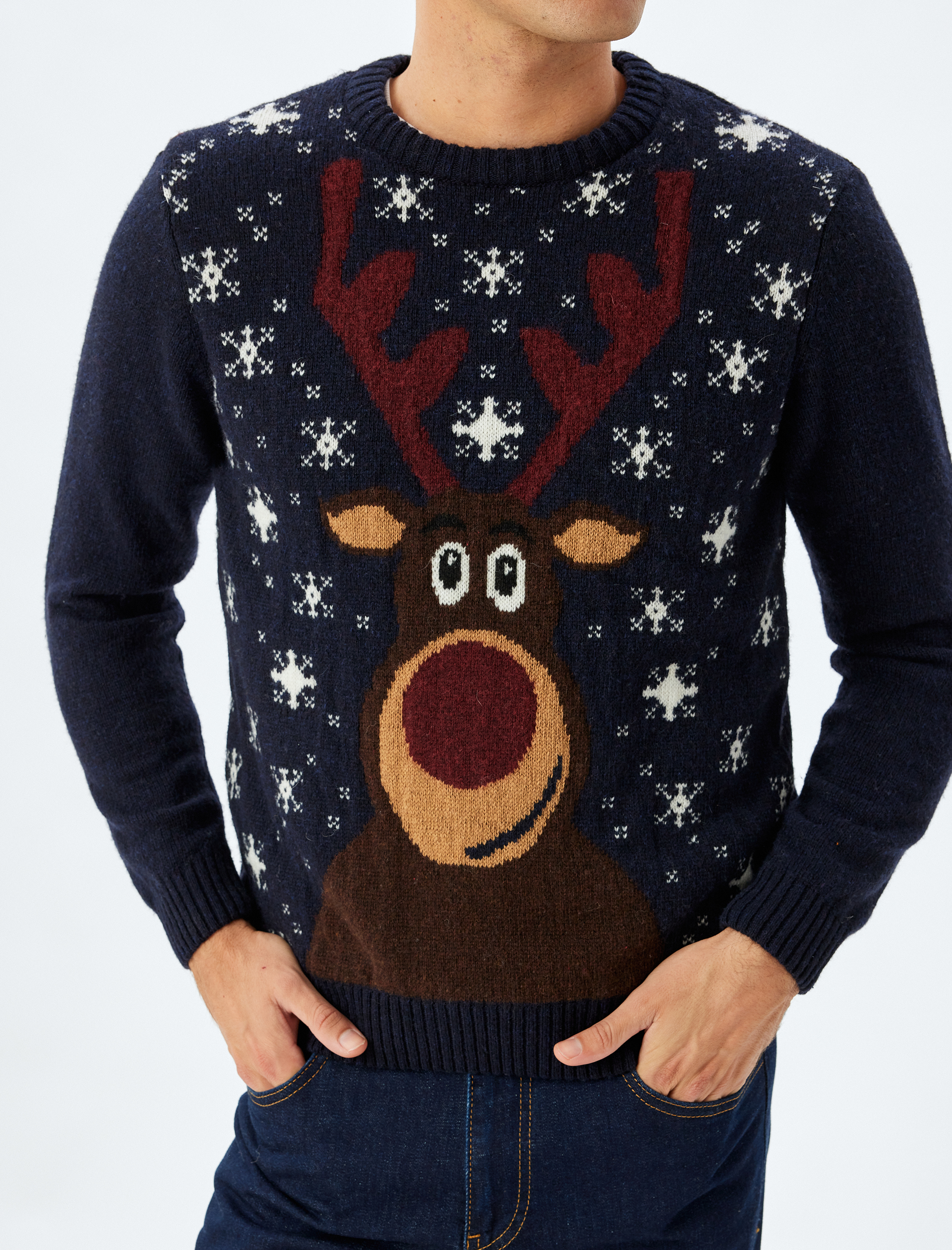 Bisiklet Yaka Triko Yılbaşı Kazağı