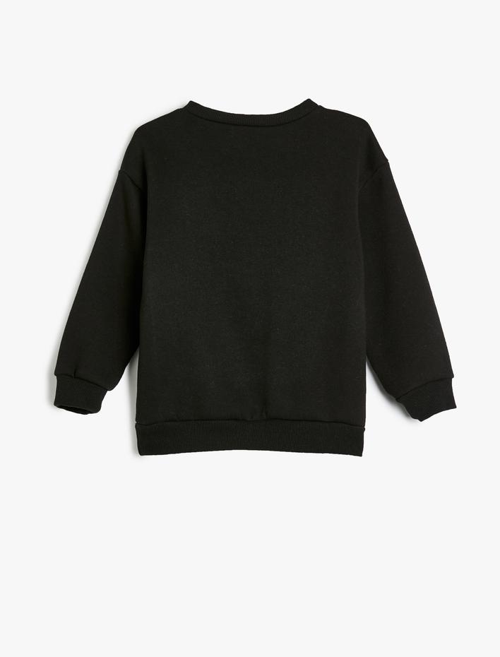 Erkek Çocuk Oversize Basic Sweatshirt Uzun Kollu Bisiklet Yaka Şardonlu