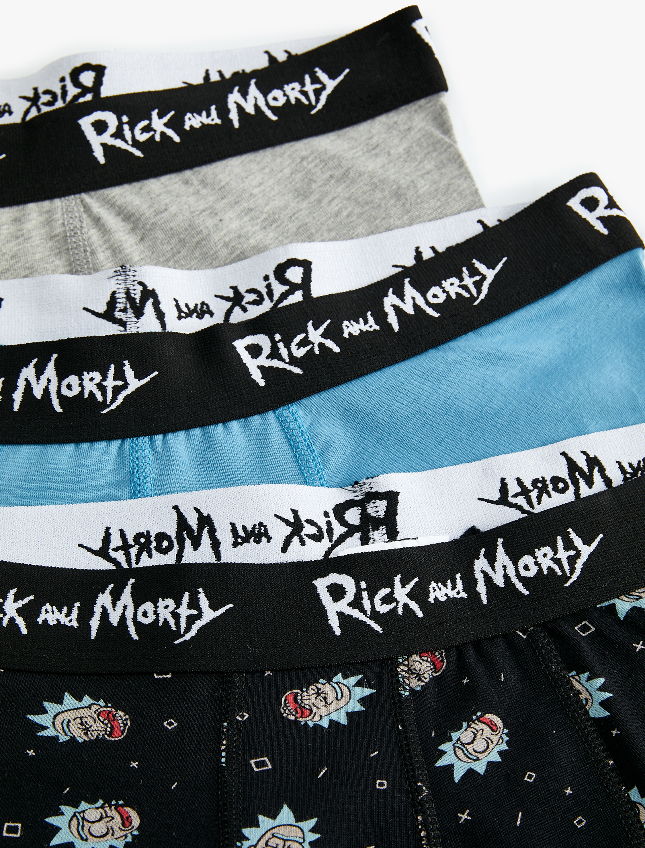 Pamuklu 3'lü Lisanslı Rick and Morty Boxer Seti