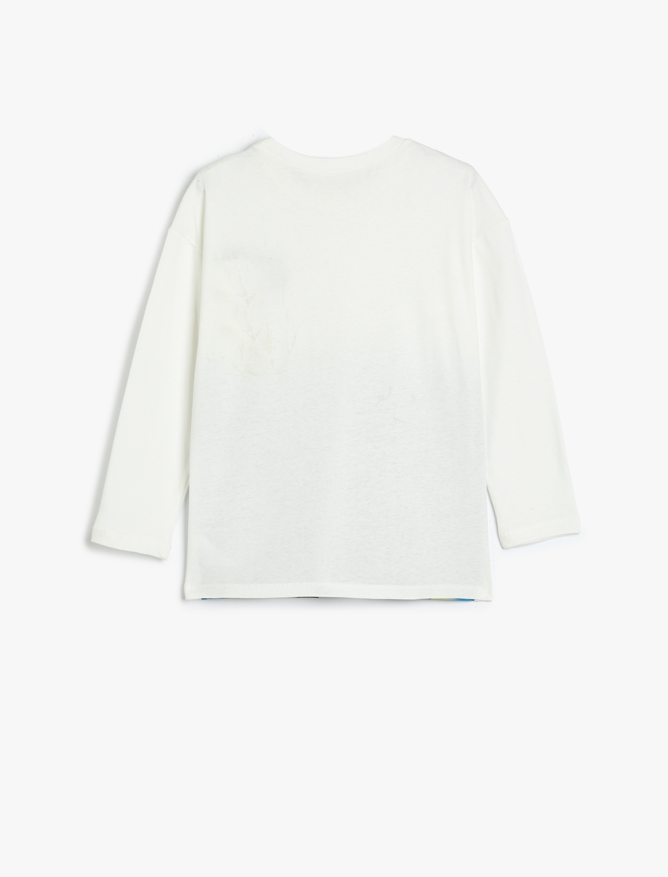  Erkek Çocuk Pamuklu Uzun Kollu Bisiklet Yaka Astronot Baskılı Tişört