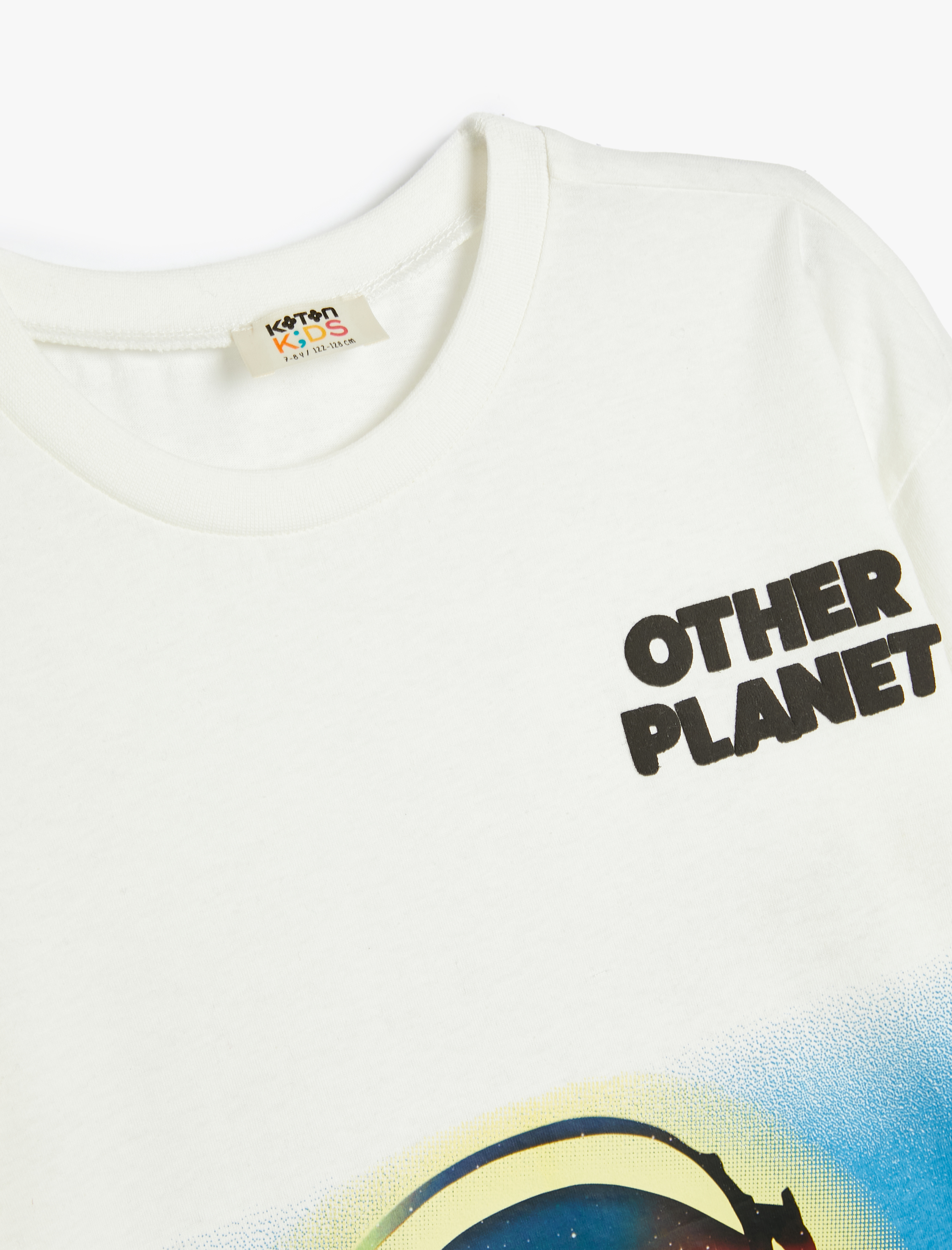  Erkek Çocuk Pamuklu Uzun Kollu Bisiklet Yaka Astronot Baskılı Tişört