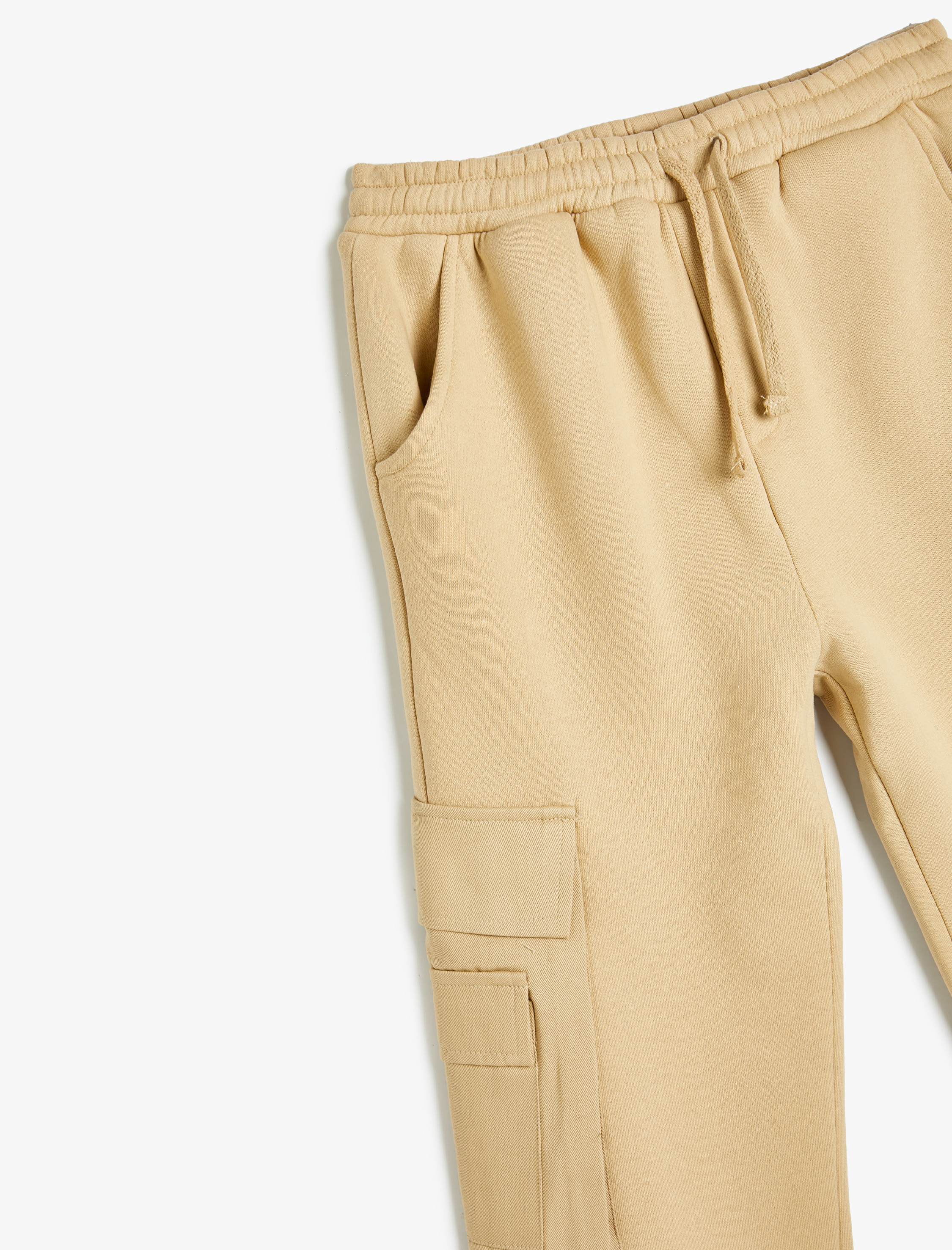  Erkek Çocuk Eşofman Altı Kargo Cep Detaylı Beli Bağlamalı Şardonlu