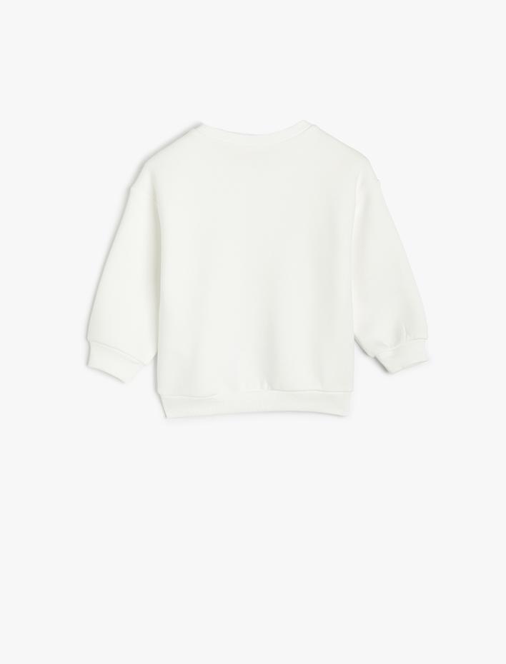 Kız Bebek Sweatshirt Balerin Baskılı Uzun Kollu Bisiklet Yaka