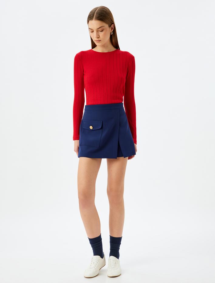  Koton X Zeynep Bastık - Uzun Kollu Bisiklet Yaka Dokulu Bluz