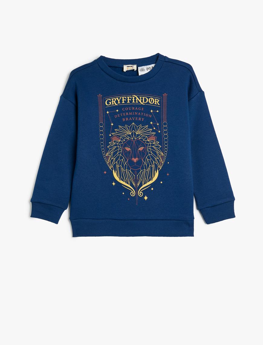  Erkek Çocuk Harry Potter Sweatshirt Lisanslı Uzun Kollu Bisiklet Yaka