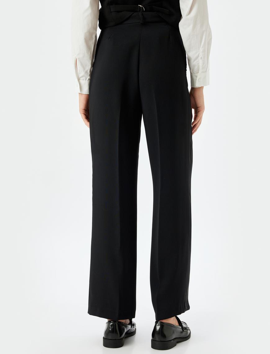   Cepli Geniş Paça Oversize Kumaş Pantolon