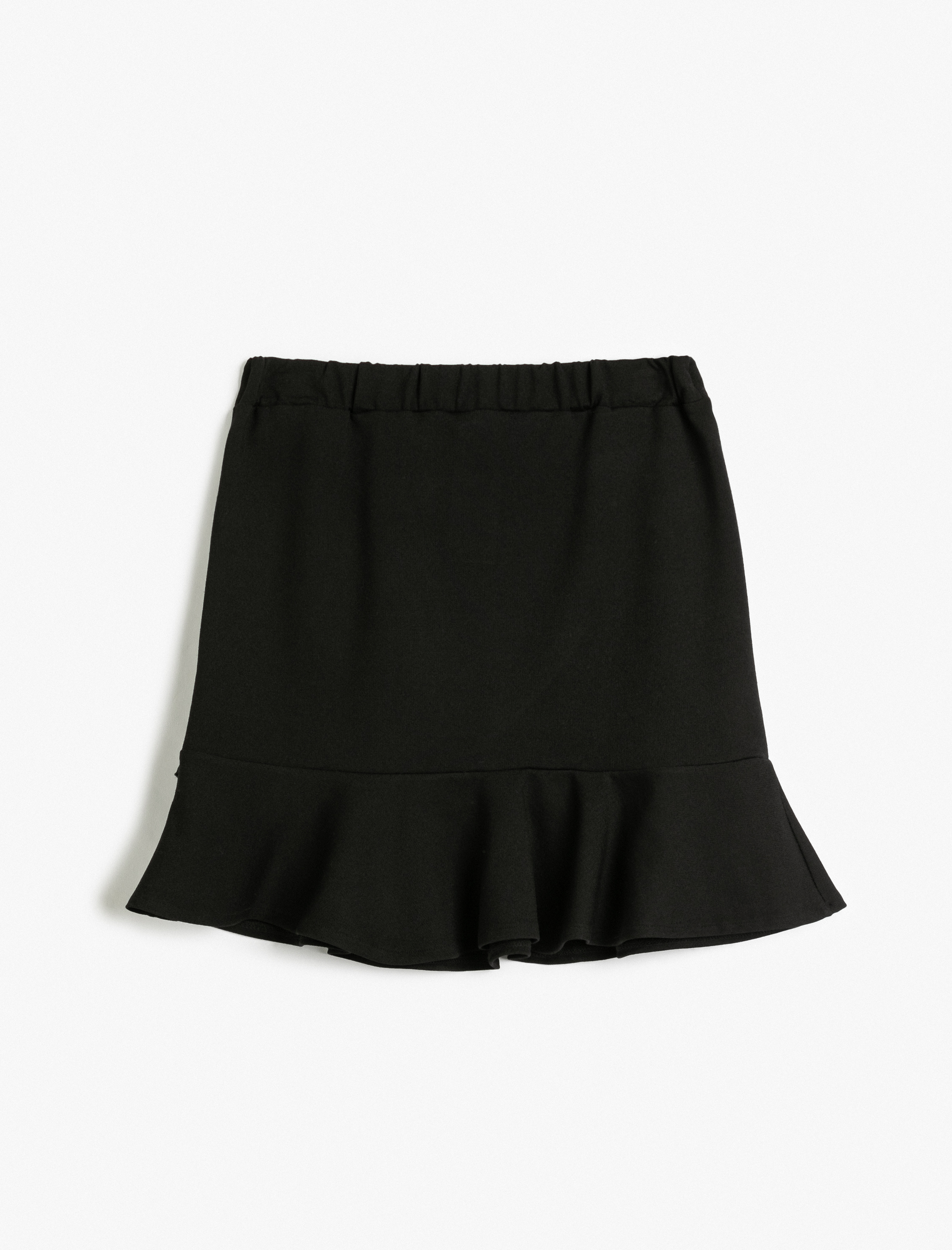  Kız Çocuk Mini Etek Dar Kalıp Volanlı Viskon Kumaş