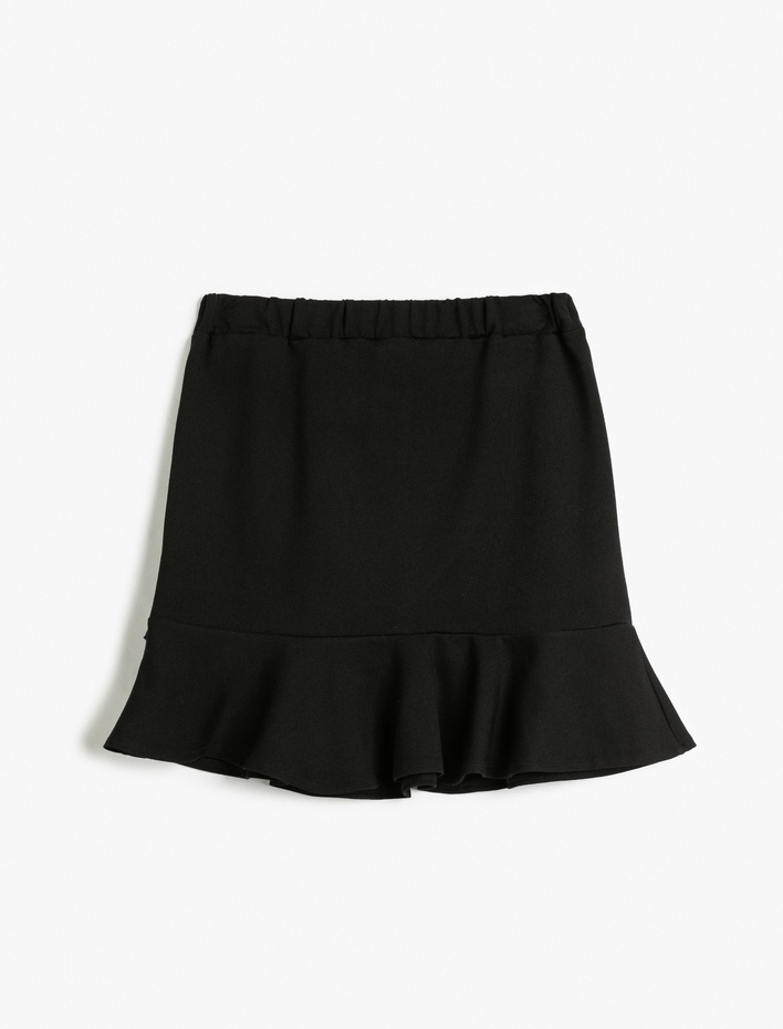 Kız Çocuk Mini Etek Dar Kalıp Volanlı Viskon Kumaş