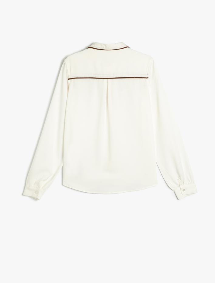 Kız Çocuk Uzun Kollu İşleme Detaylı Viskon Gömlek