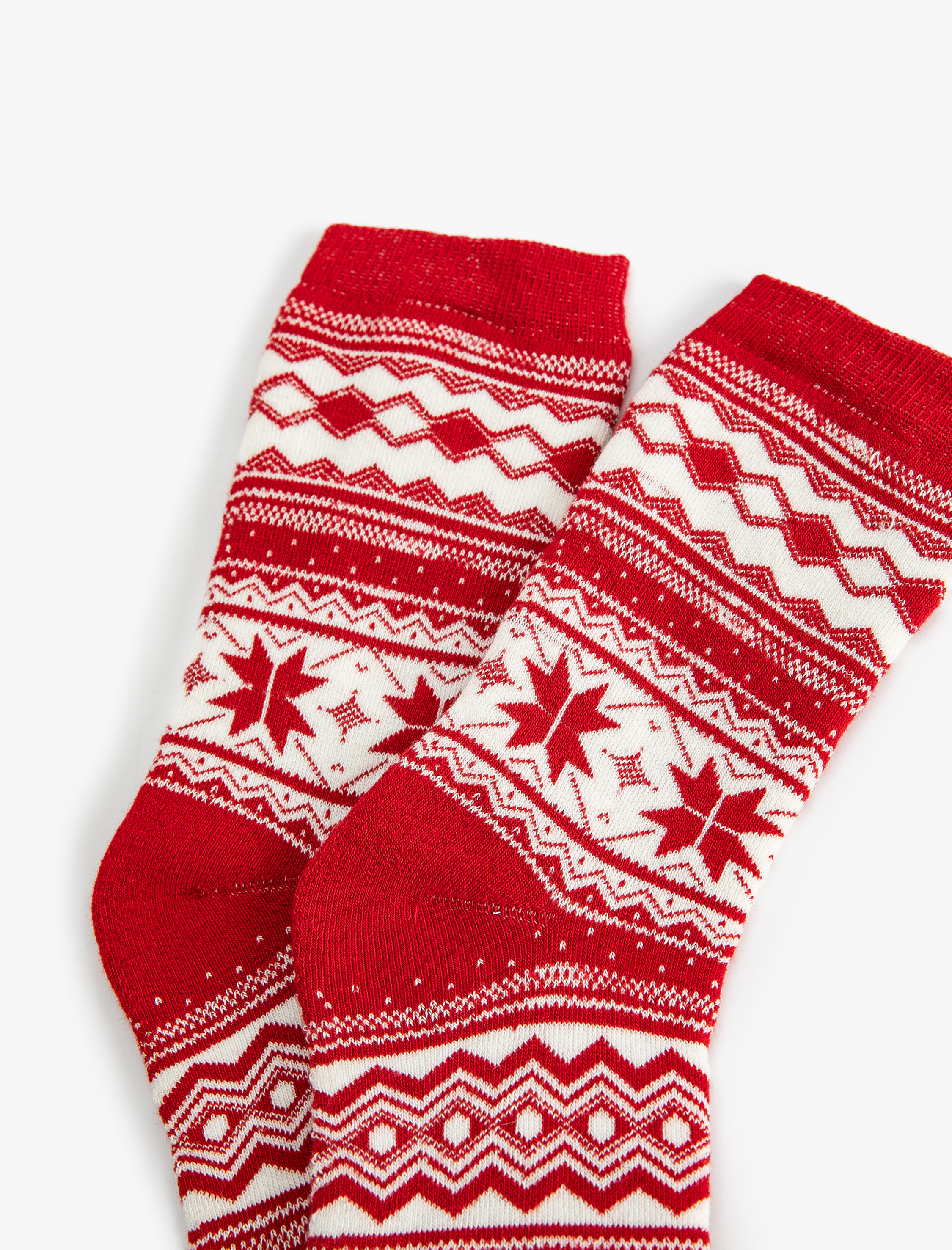  Kadın Havlu Soket Desenli Yılbaşı Çorabı