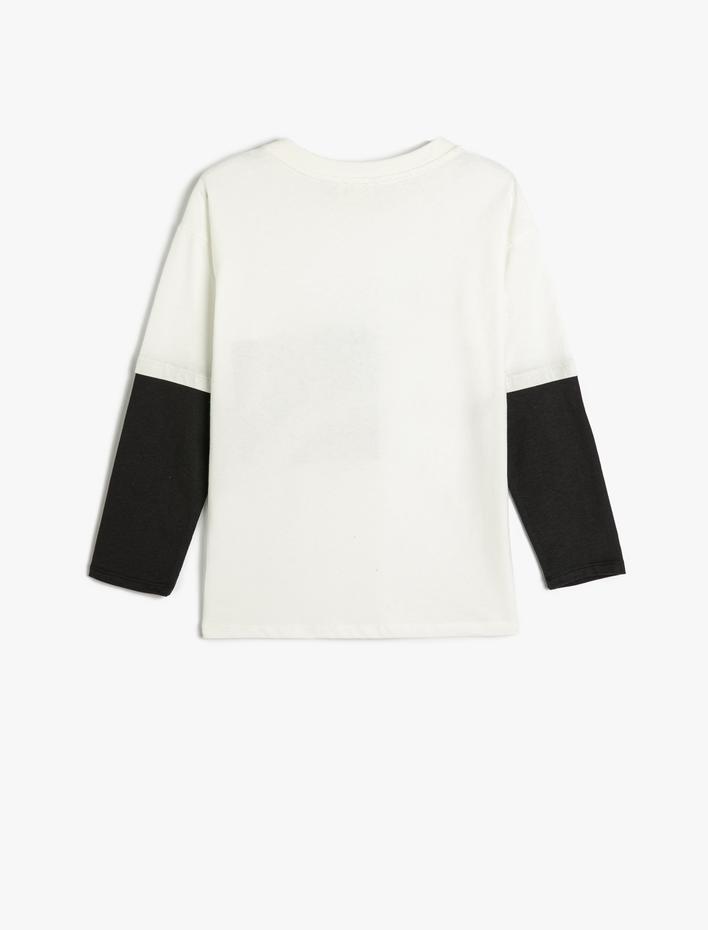 Erkek Çocuk Uzay Baskılı Uzun Kollu Pamuklu Tişört