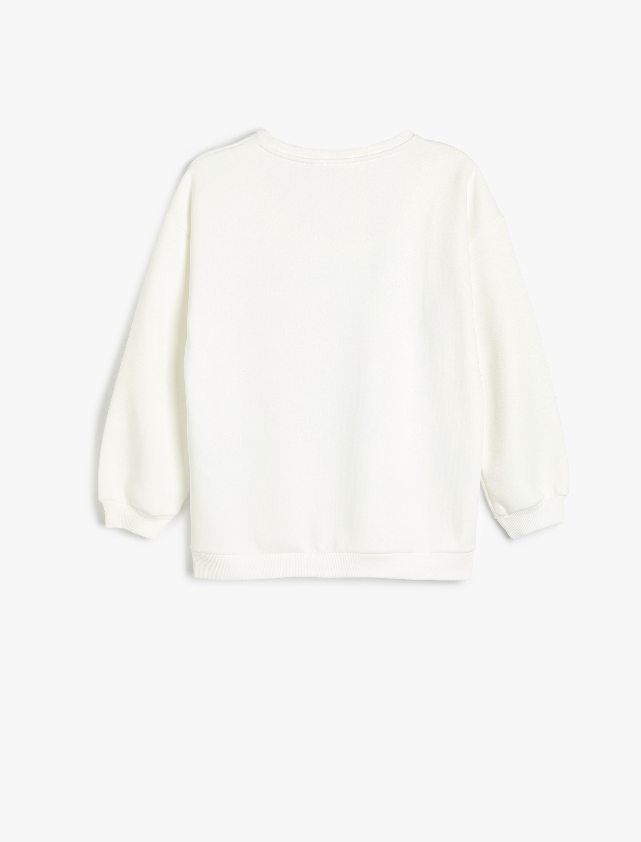  Kız Çocuk Stitch Sweatshirt Lisanslı Uzun Kollu Bisiklet Yaka Şardonlu